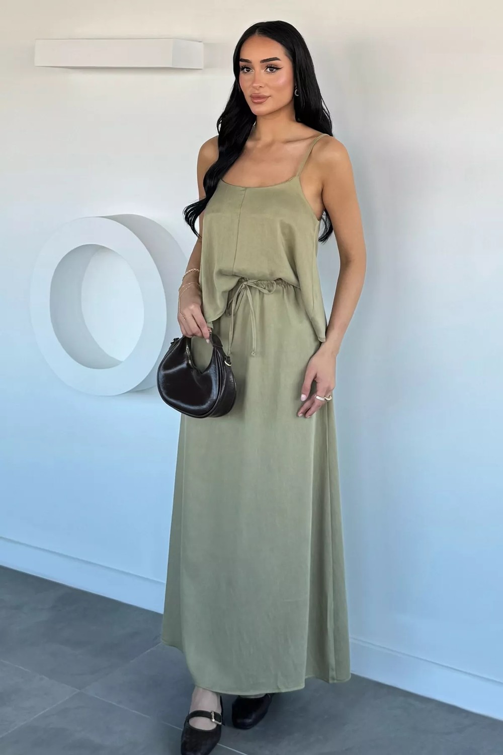 Gülseli Perry Kadın Ayarlanabilir Askılı Bluz Bel Lastikli Etek Ikili Takım P-00022172