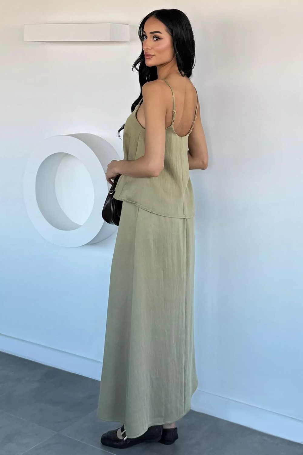Gülseli Perry Kadın Ayarlanabilir Askılı Bluz Bel Lastikli Etek Ikili Takım P-00022172 görsel 4
