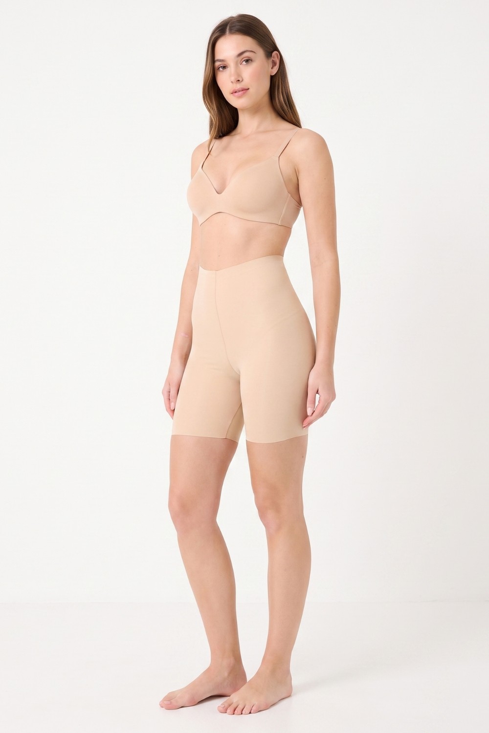 Womenmade Kadın Ten Rengi Yüksek Bel Lazer Kesim Iz Yapmayan Korse - Sıkılaştırıcı ve Toparlayıcı Push Up Seamless Dikişsiz Korse görsel 2