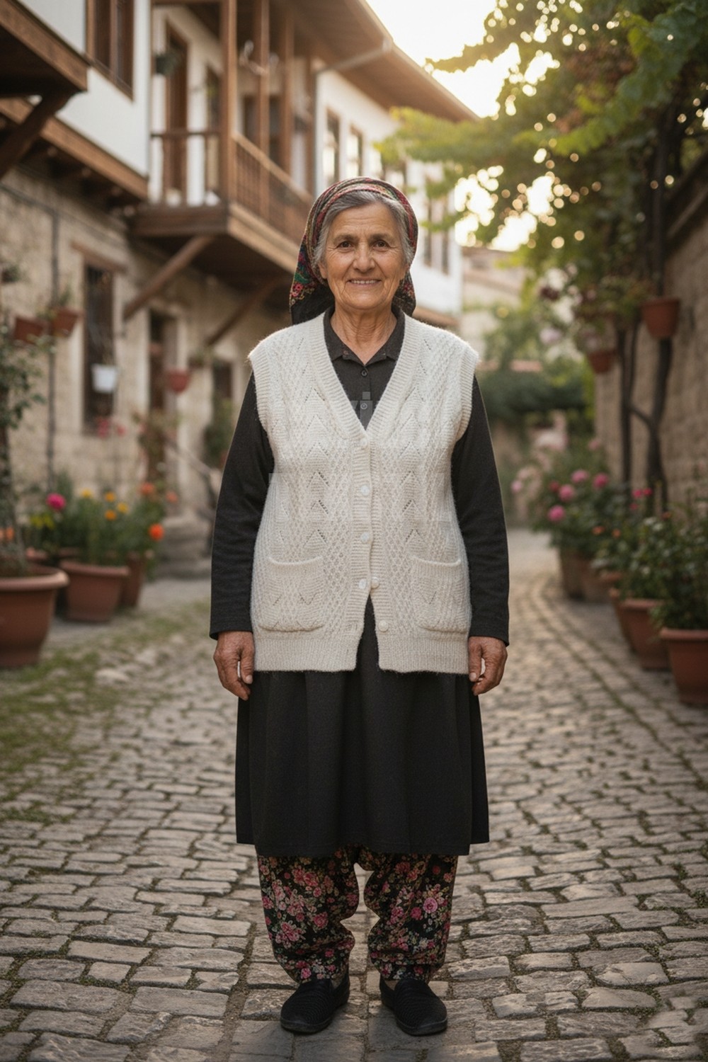 Belirtilmemiş Çeyizlik Yelek, Düğmeli Anne Yeleği, Simli Yelek, Hediyelik Yelek, Gelin Simli Cepli Yelek - Krem
