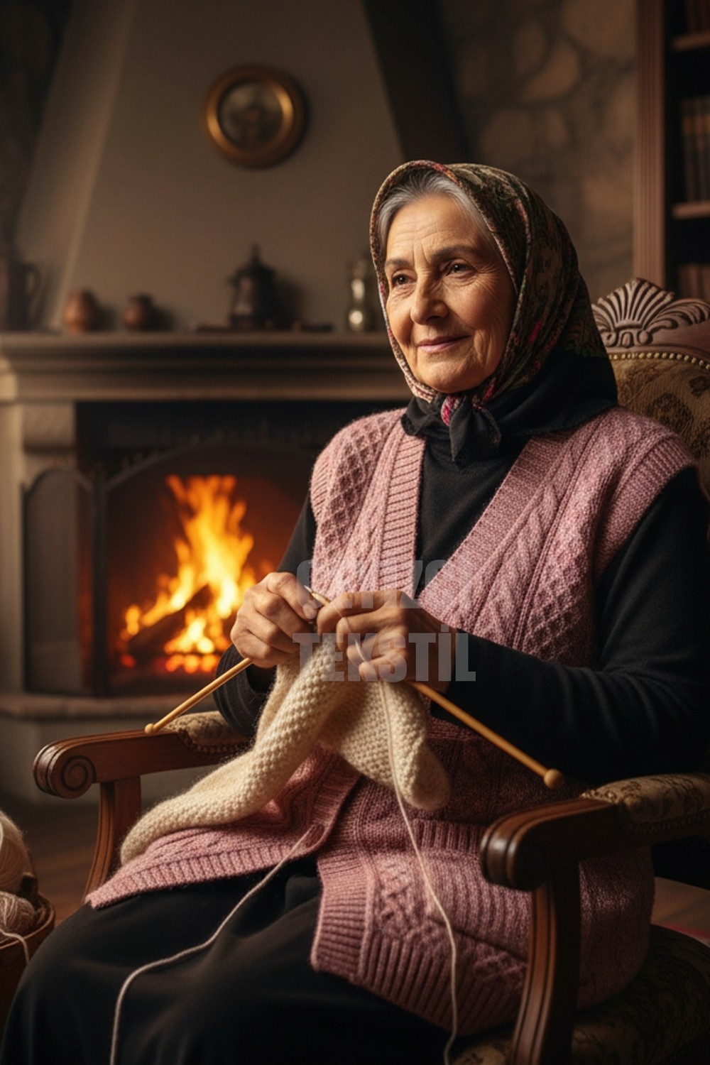 Belirtilmemiş Çeyizlik Yelek, Düğmeli Anne Yeleği, Simli Yelek, Hediyelik Yelek, Gelin Simli Cepli Yelek - Pudra