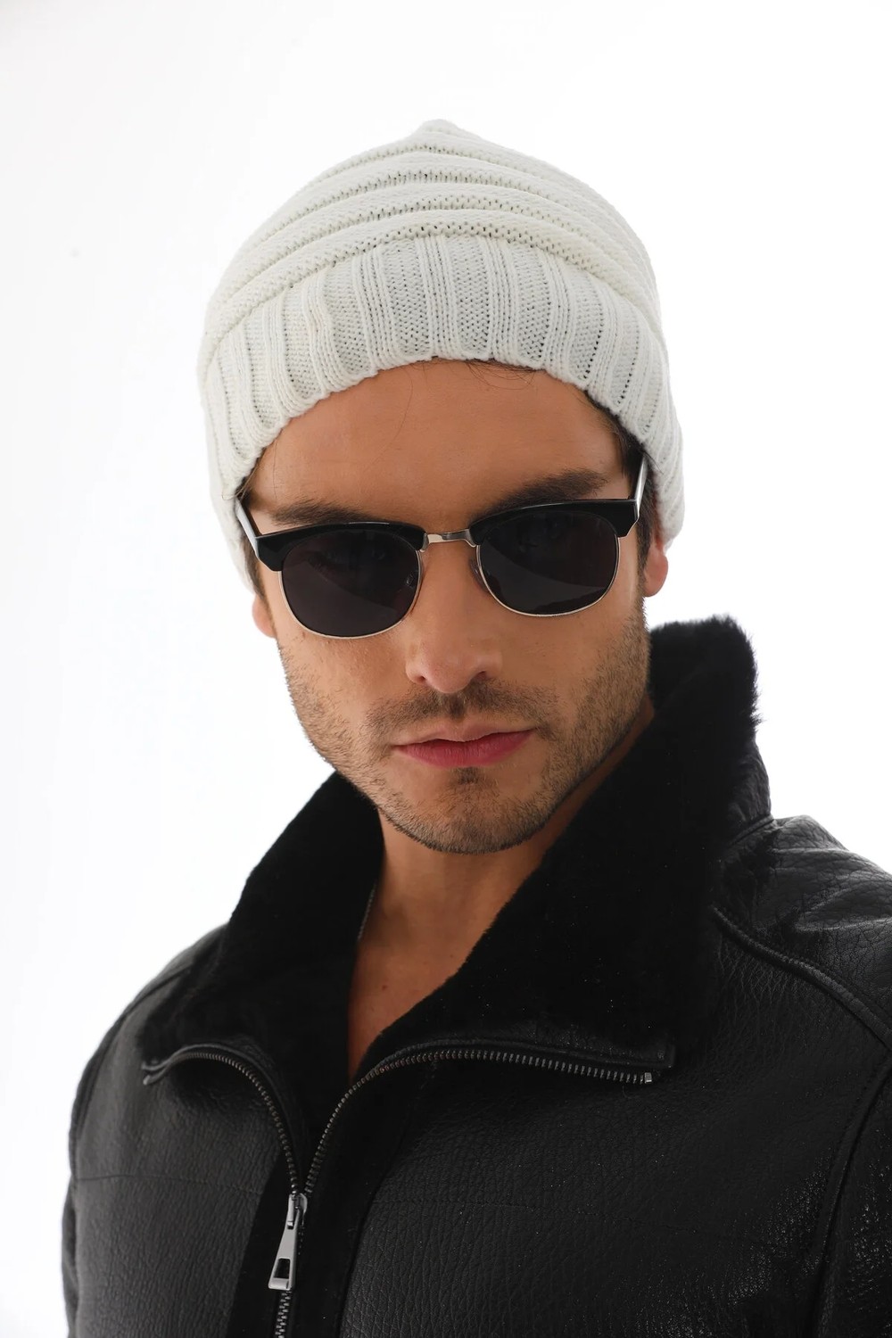 Ritagarcia Unisex Arkası Ipli Büzgülü Triko Bere Kışlık Dökümlü Slouchy Beanie Bere görsel 6