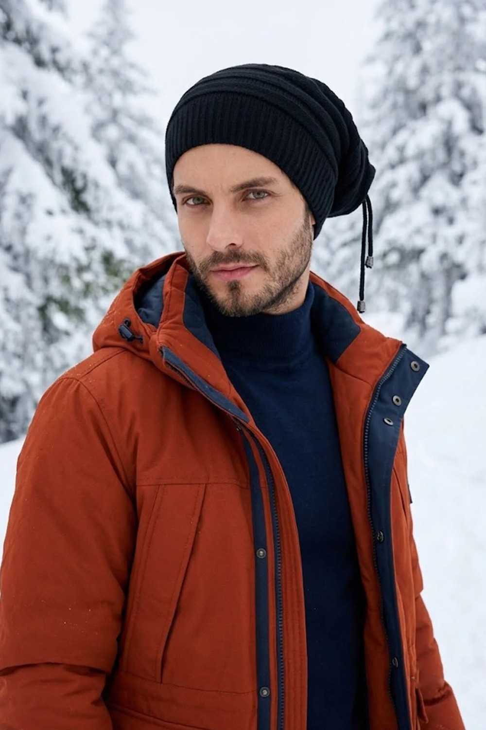 Ritagarcia Unisex Arkası Ipli Büzgülü Triko Bere Kışlık Dökümlü Slouchy Beanie Bere