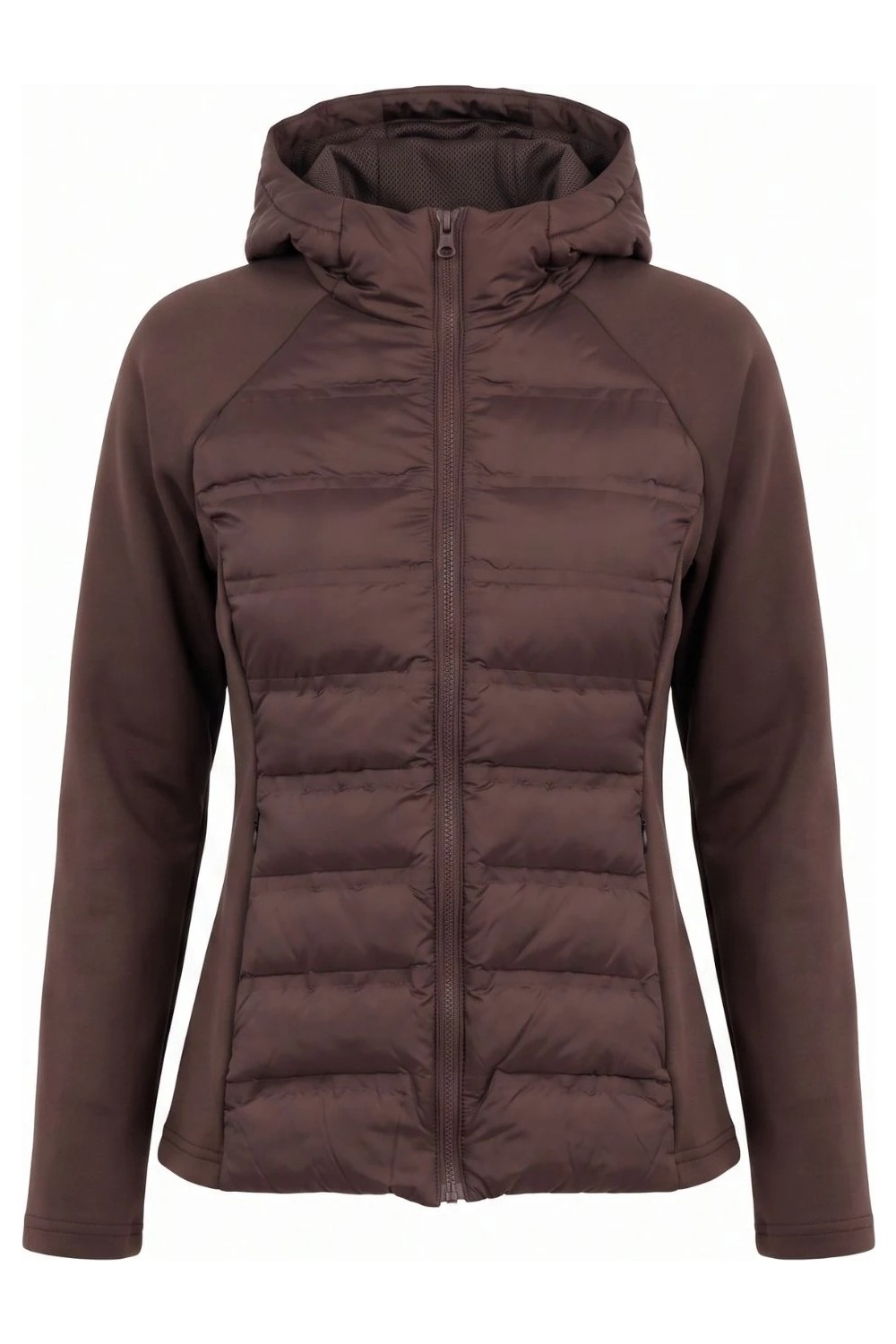 Cemo Kapüşonlu Softshell Kollu Şişme Kadın Mont görsel 4