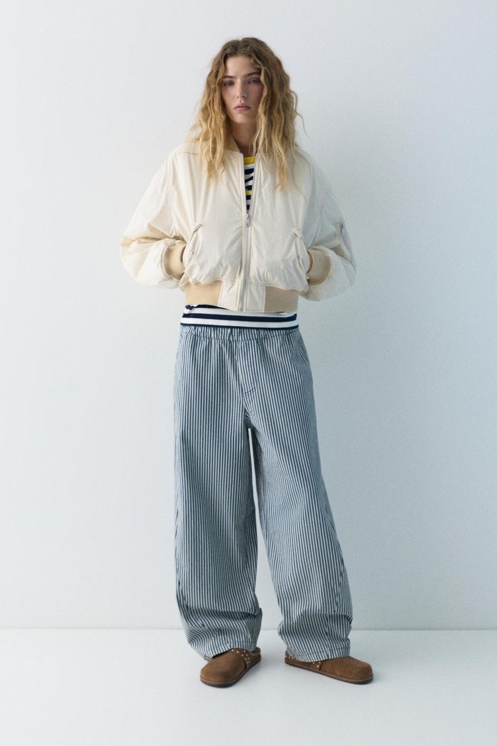 Allbucks Pull & Bear, Dolgulu Bomber Ceket Mont ABPNB00017 görsel 4