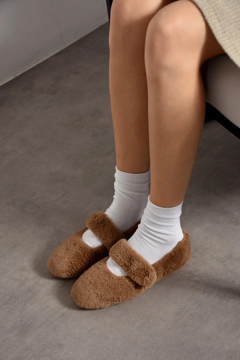 FootFrenzy Yumuşak Peluş Kadın Günlük Ev Pandufu Ortopedik Hafif Taban Leopar görsel 7