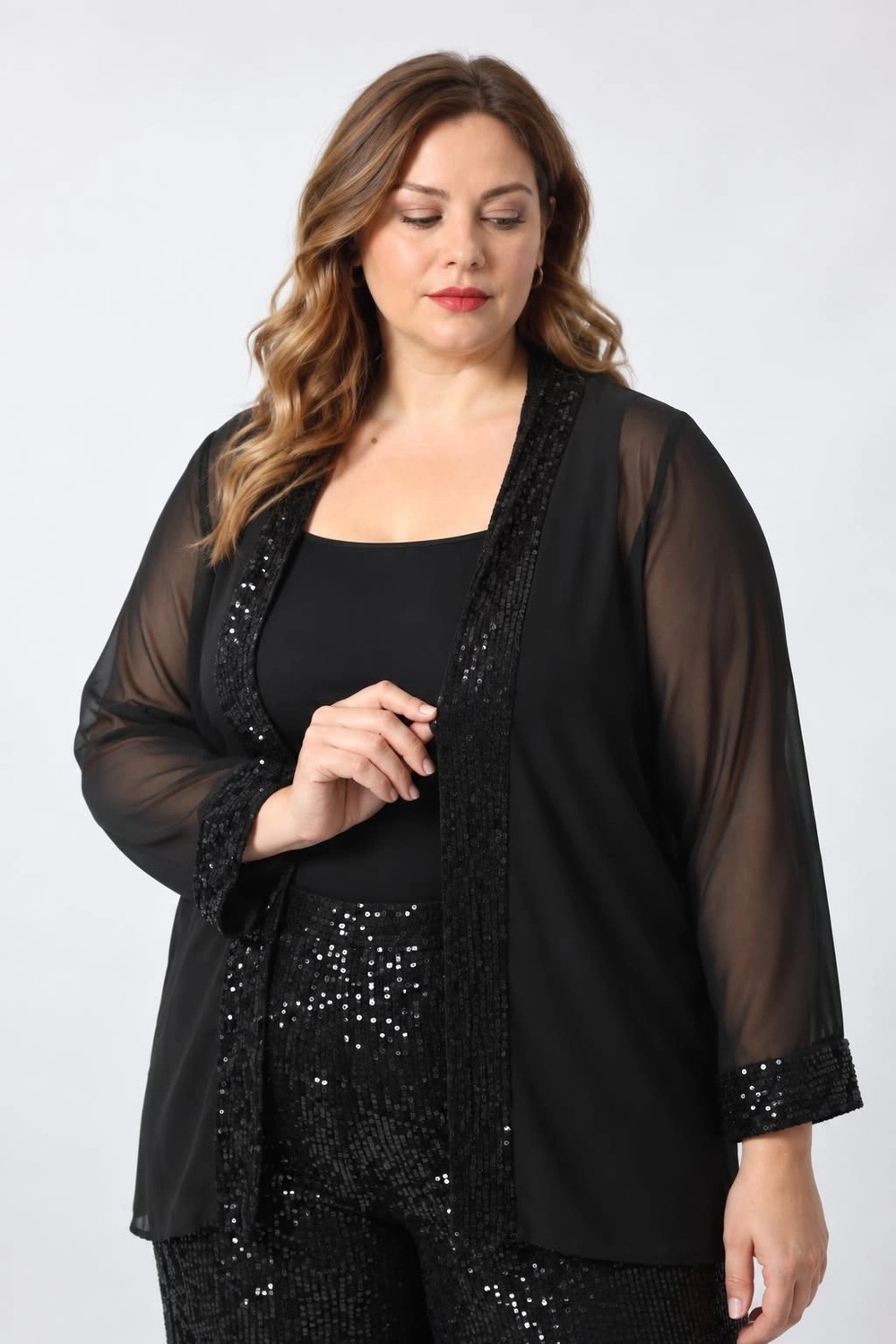 Lady Majestic Payet Detaylı Kadın Şifon Ceket