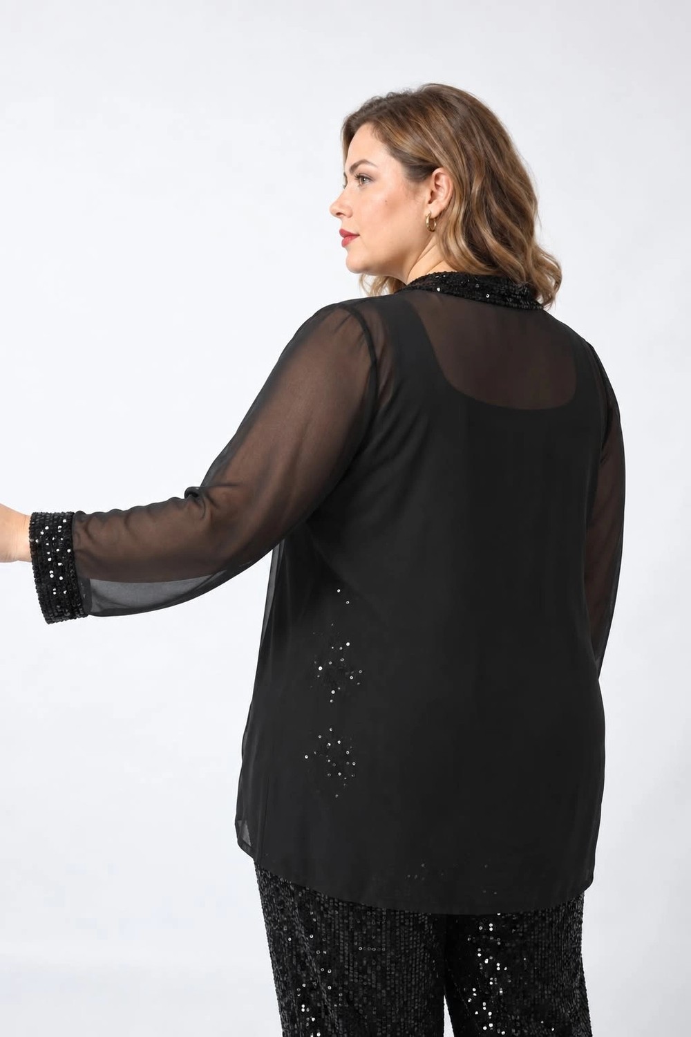 Lady Majestic Payet Detaylı Kadın Şifon Ceket görsel 2