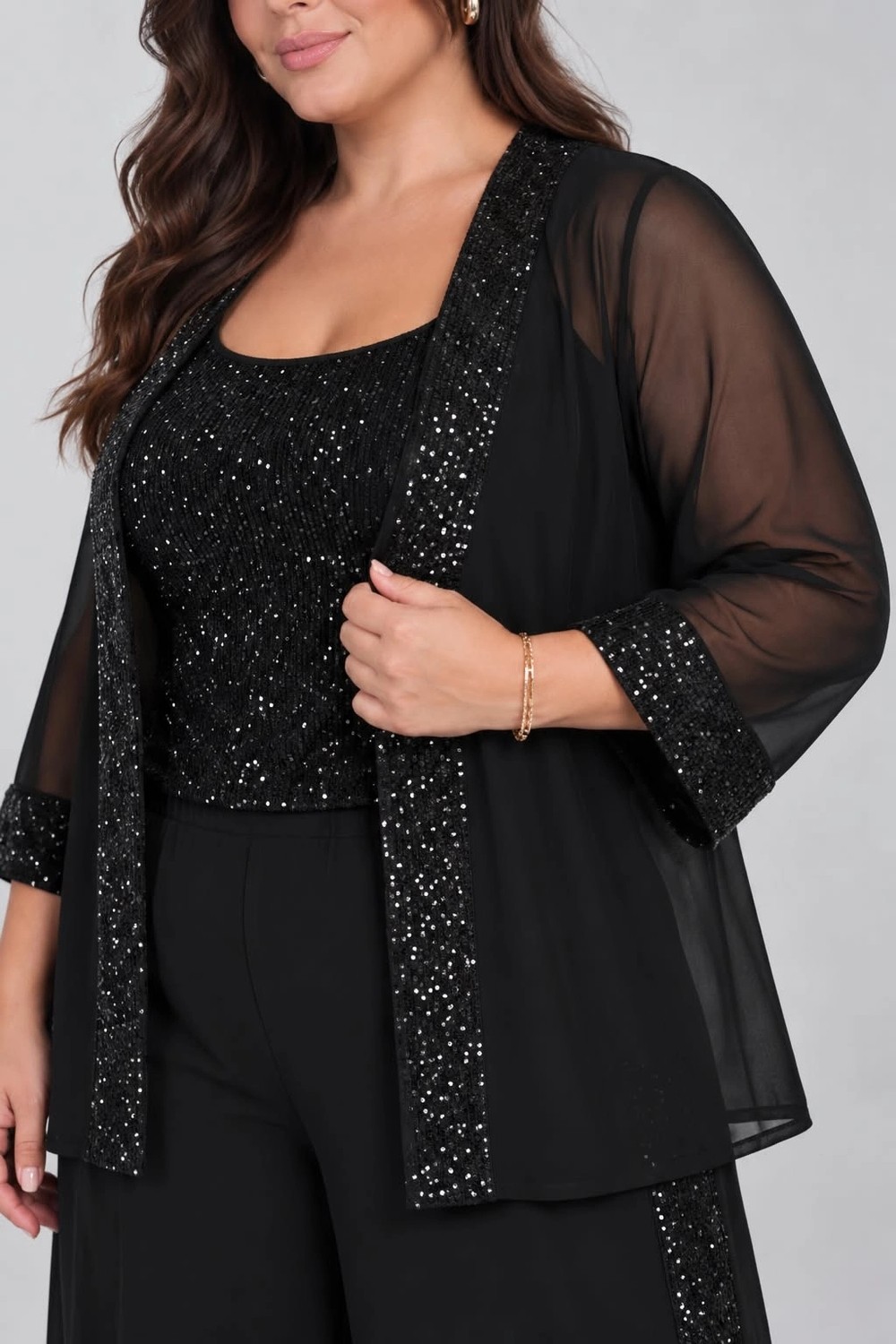 Lady Majestic Payet Detaylı Kadın Şifon Ceket görsel 4