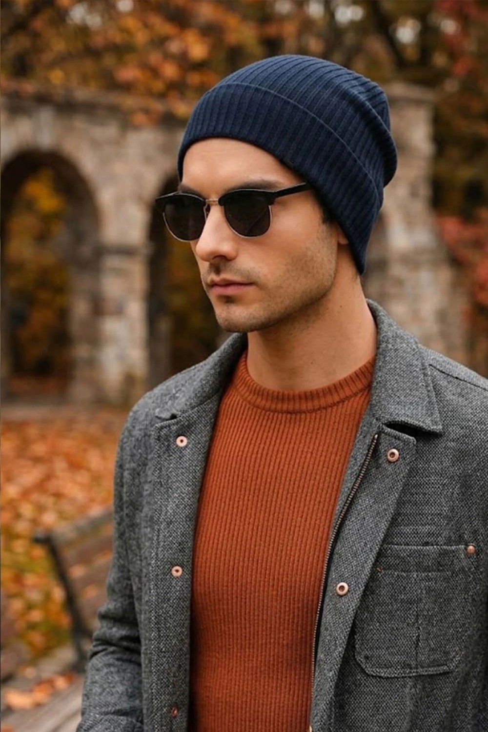 Ritagarcia Unisex Çizgili Fitilli Dört Mevsim Pamuklu Penye Bere Esnek Mevsimlik Beanie Bere görsel 5