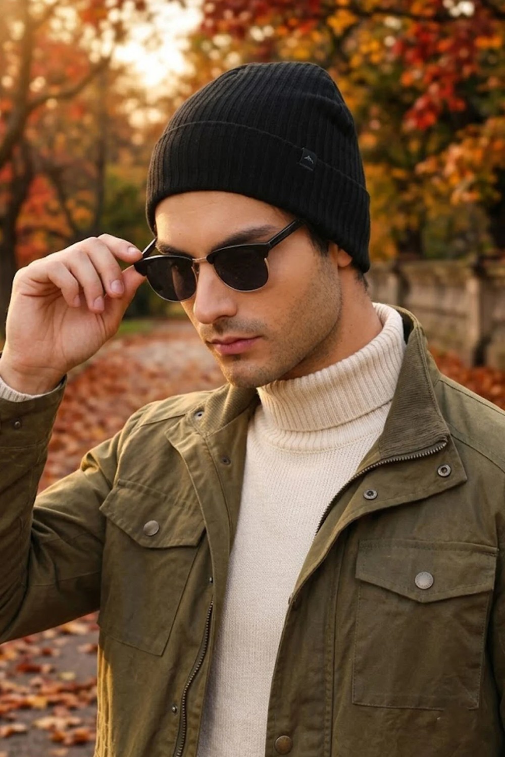 Ritagarcia Unisex Çizgili Fitilli Dört Mevsim Pamuklu Penye Bere Esnek Mevsimlik Beanie Bere