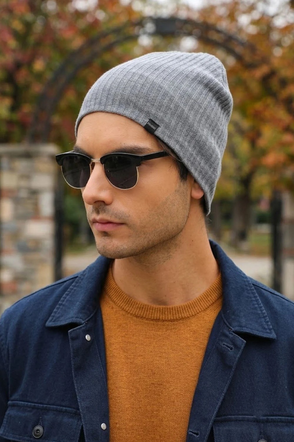Ritagarcia Unisex Çizgili Fitilli Dört Mevsim Pamuklu Penye Bere Esnek Mevsimlik Beanie Bere