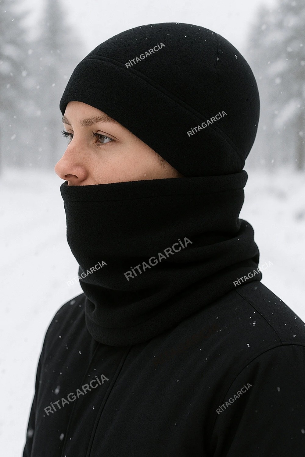 Ritagarcia 2'li Set Yumuşak Polar Bere ve Boyunluk - Ayarlanabilir Kışlık Takım görsel 7