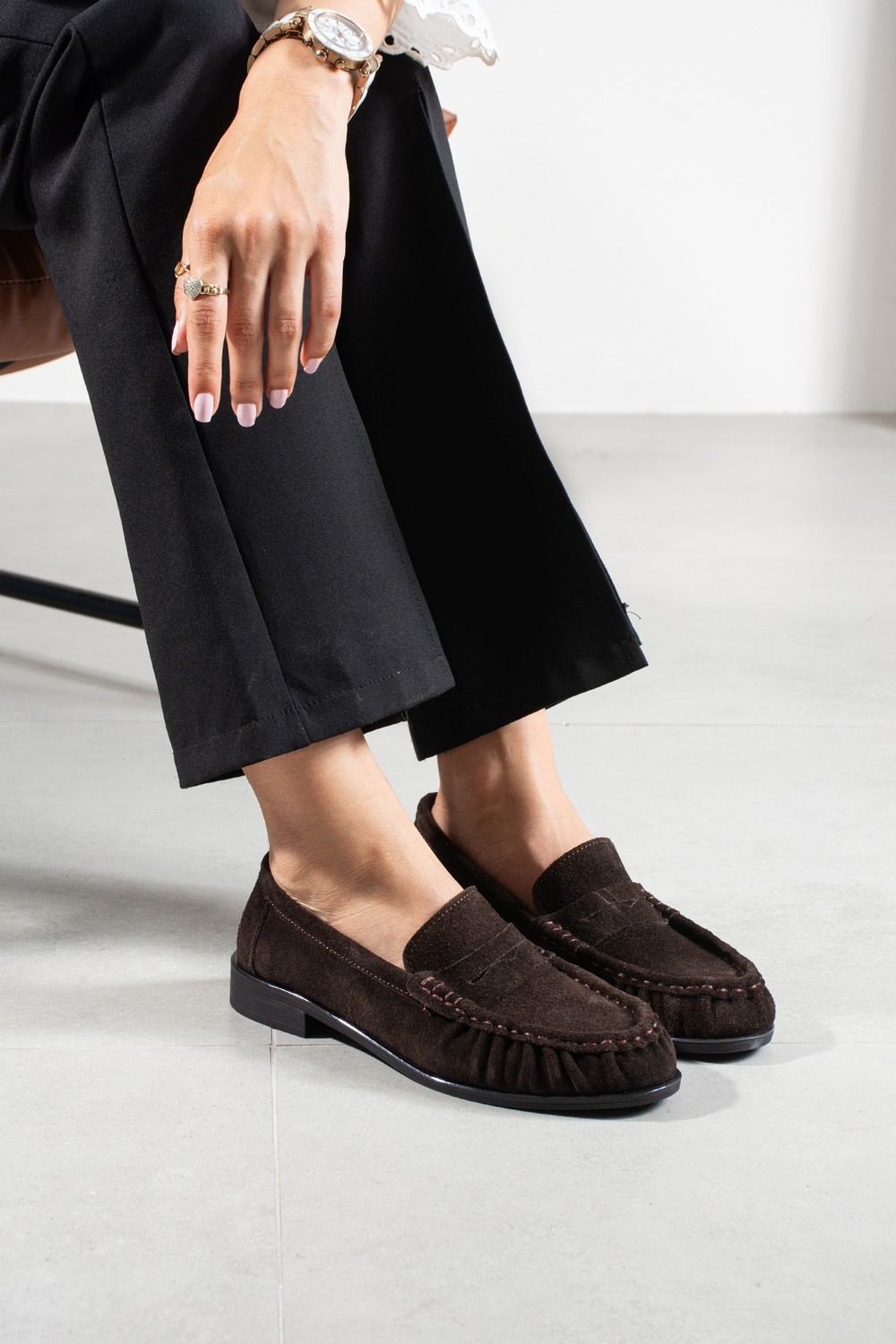 Duxal Shoes Abelia Kadın Hakiki Süet Deri Loafer Ayakkabı görsel 2