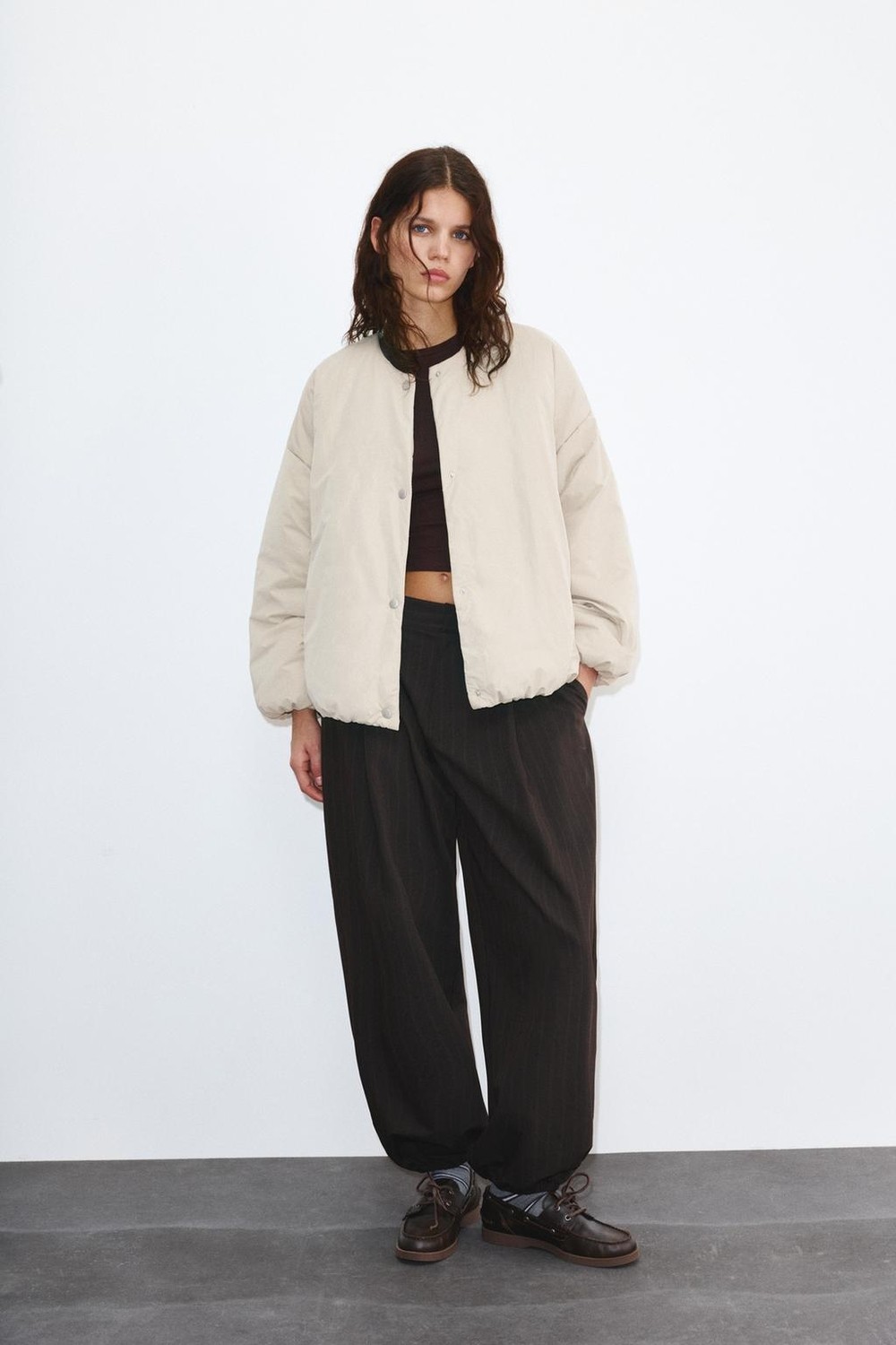 Allbucks Pull & Bear, Çıtçıt Düğmeli Şişme Mont ABPNB00001 görsel 2