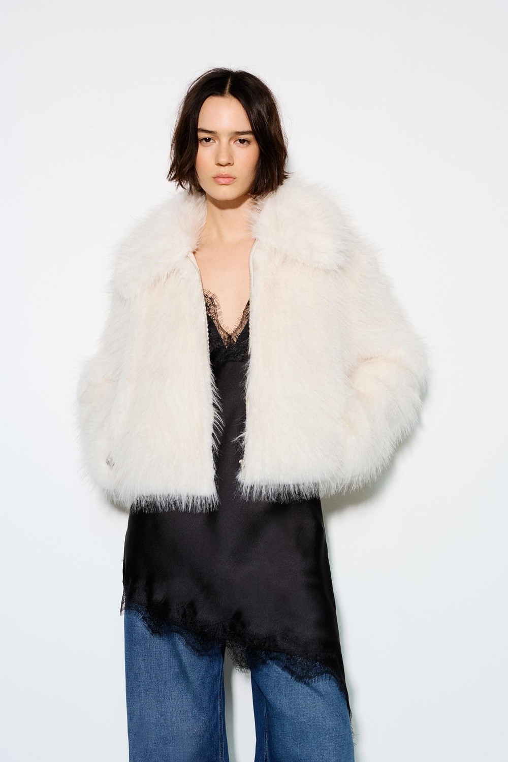 Allbucks Pull & Bear, Kısa Suni Kürk Kaban Ceket ABPNB00013 görsel 2