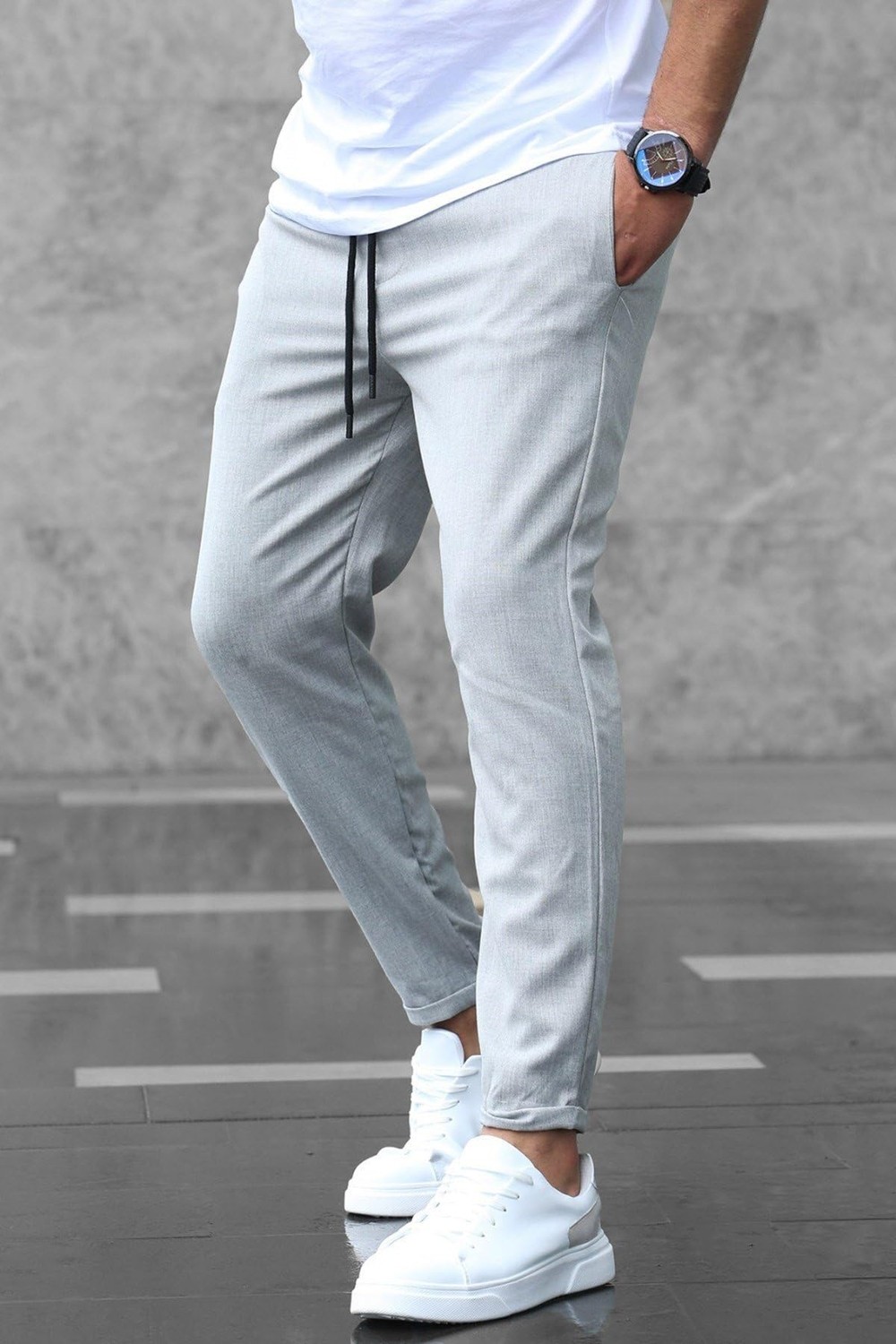 Esranın Dünyası Madmext Gri Jogger Pantolon 4242,GRI M görsel 3
