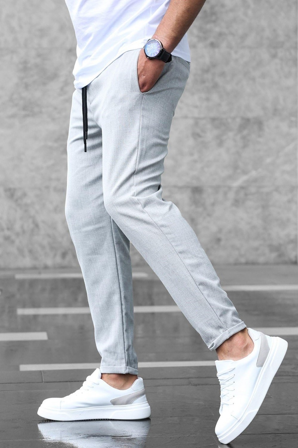 Esranın Dünyası Madmext Gri Jogger Pantolon 4242,GRI M görsel 5