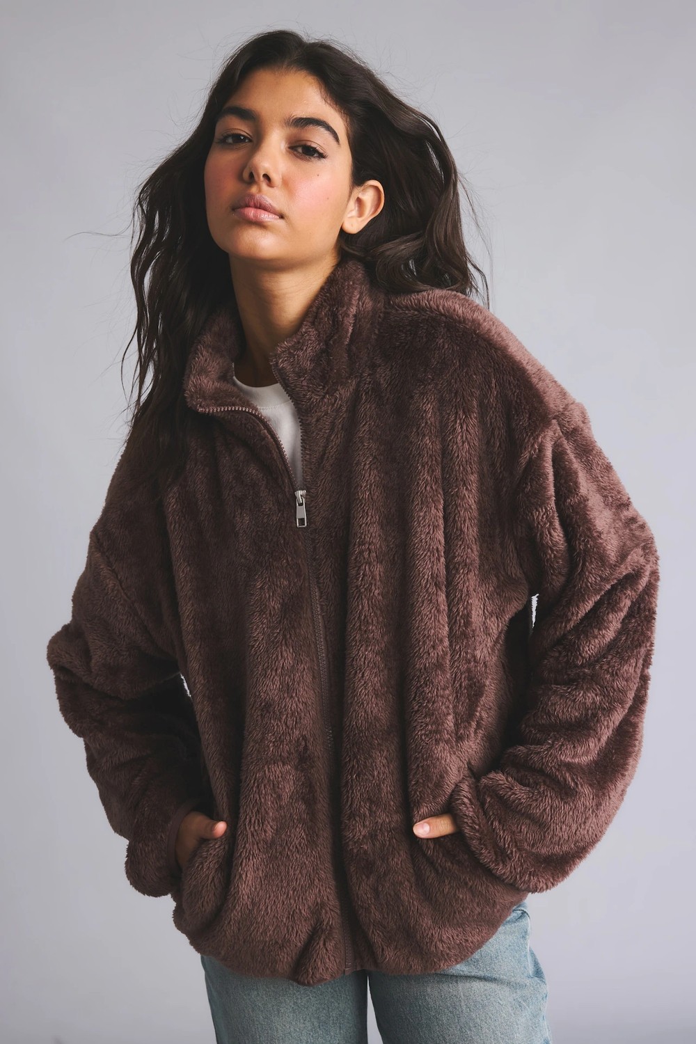 DeFacto Loose Fit Yarım Fermuarlı Polar Hırka H7859AX26WN görsel 3