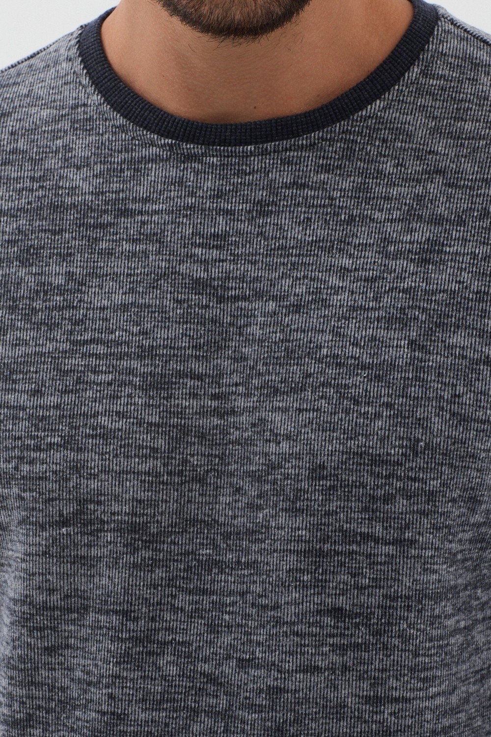Mmetalic Erkek Bisiklet Yaka Pamuklu Basic Regular Fit Sweatshirt görsel 4