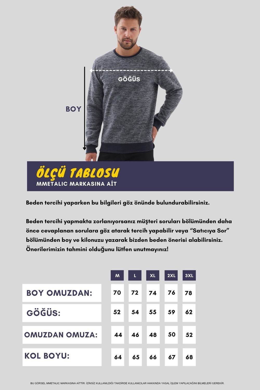 Mmetalic Erkek Bisiklet Yaka Pamuklu Basic Regular Fit Sweatshirt görsel 8