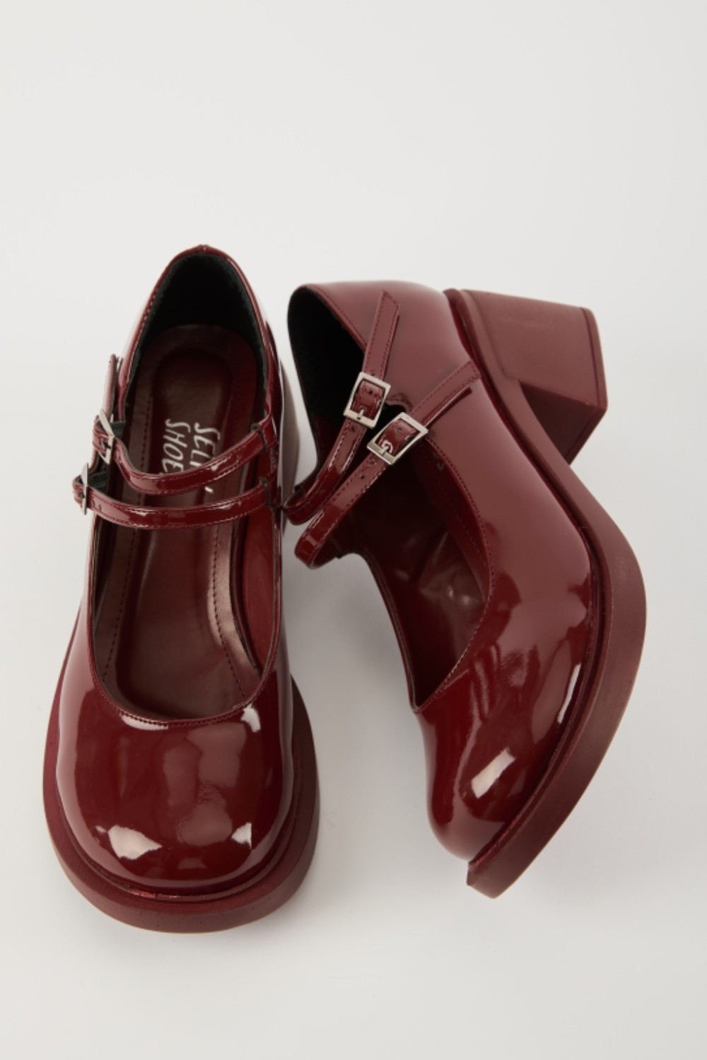 Selin Shoes Sandy Çift Bantlı Rugan Kadın Loafer- Kahve Rugan görsel 6