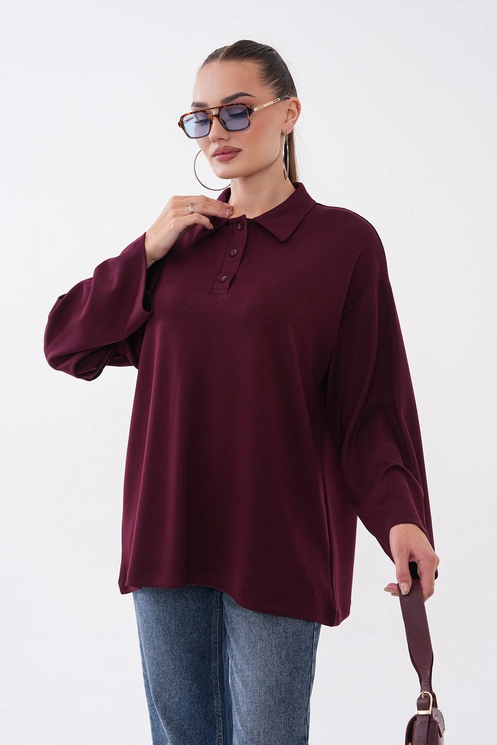 Mega Life Kolu Armalı Polo Yaka Oysho Tunik