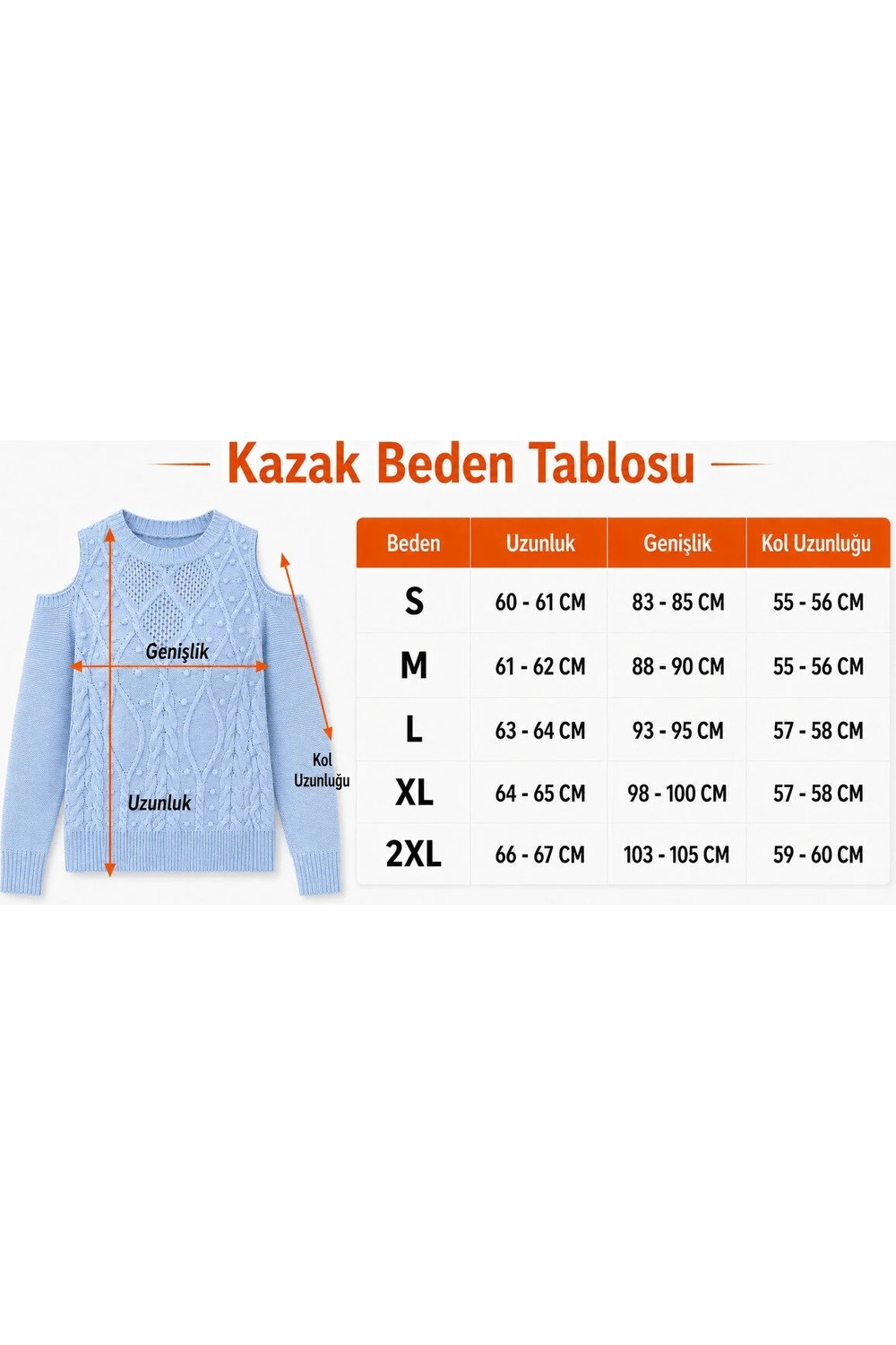 AQE FASHION Kadın Yuvarlak Yaka Uzun Kollu Omzu Açık Saç Örgülü Küçük Ponponlu Bebe Mavisi Triko Kazak görsel 4
