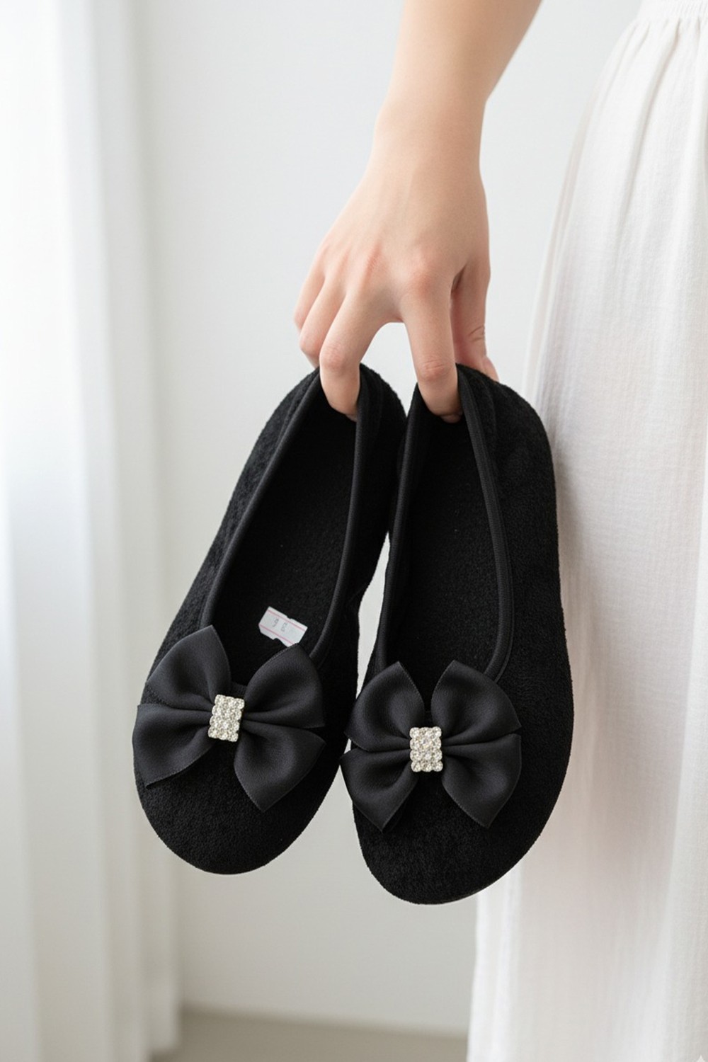 Ceyda Shoes Şık Kadife Ev,hac Tavaf Umre , Hediye, Günlük Babet, Panduf, Patik, Şık Kurdele Detaylı Gösteri Pisi Pisi