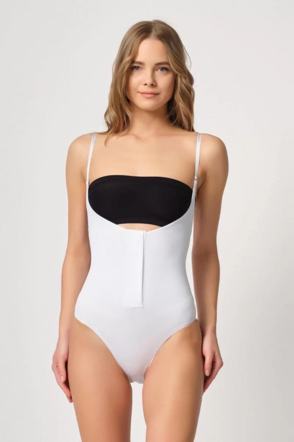 Marsilyan ™- Beyaz Göğsü Açık Agraflı Body Korse