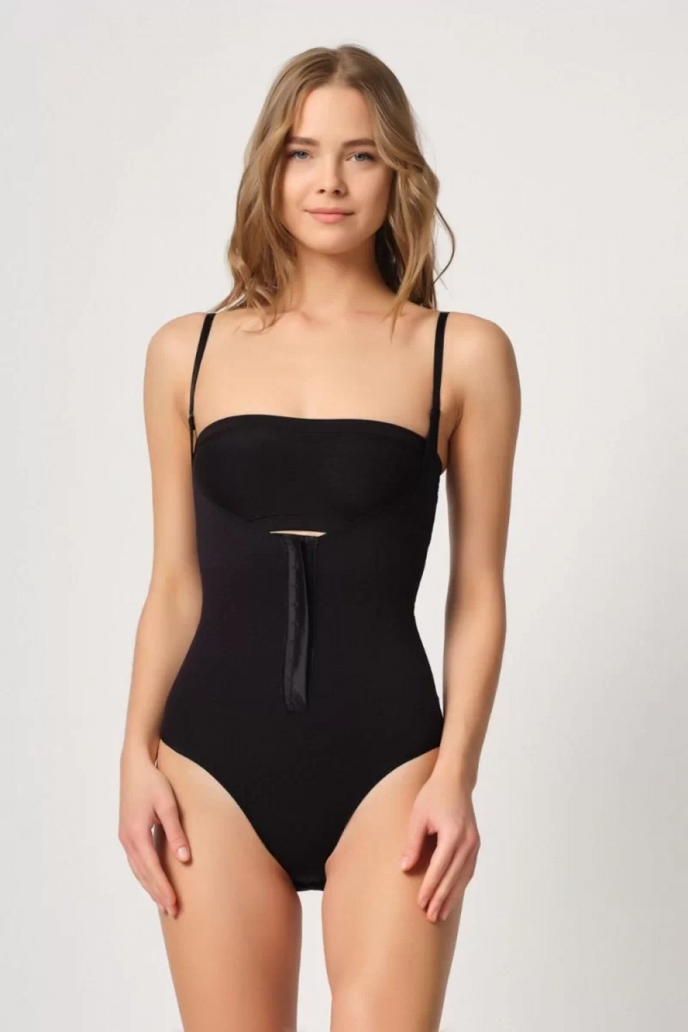 Marsilyan ™- Siyah Göğsü Açık Agraflı Body Korse görsel 2