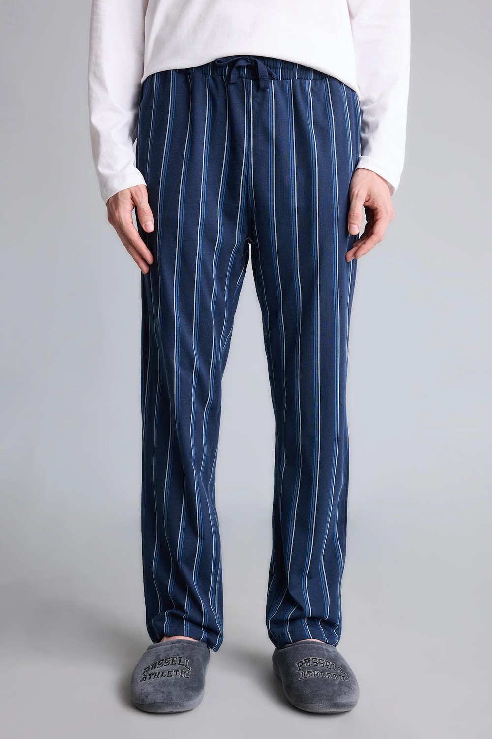DeFacto %100 Pamuk New Regular Fit Uzun Kollu Düğme Detaylı Üst Çizgili Alt 2'li Pijama Takımı H7607AX26AU görsel 5