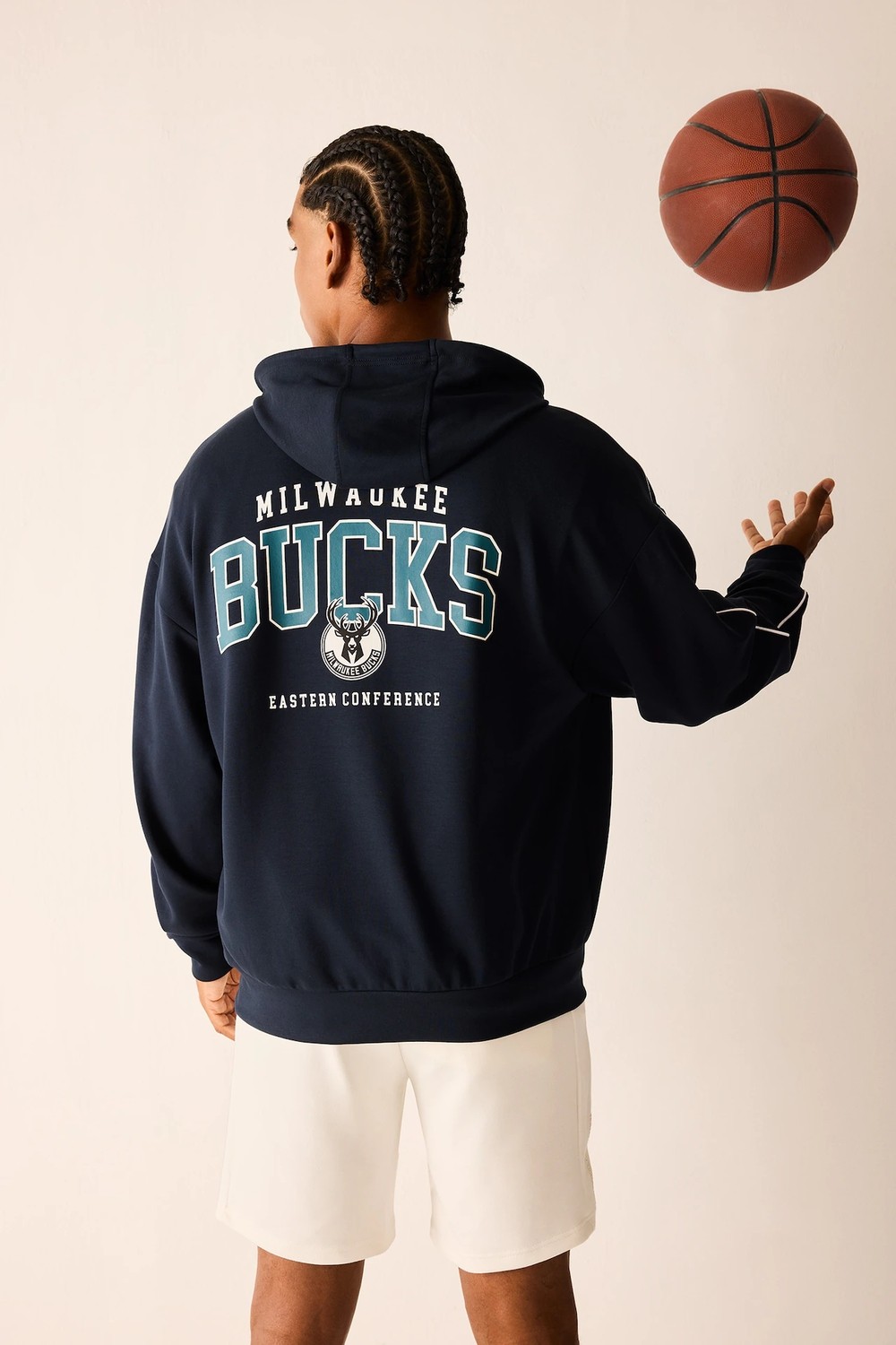 DeFacto NBA Milwaukee Bucks Oversize Kapüşonlu Cepli Fermuarlı Sweatshirt Hırka H7762AX26AU