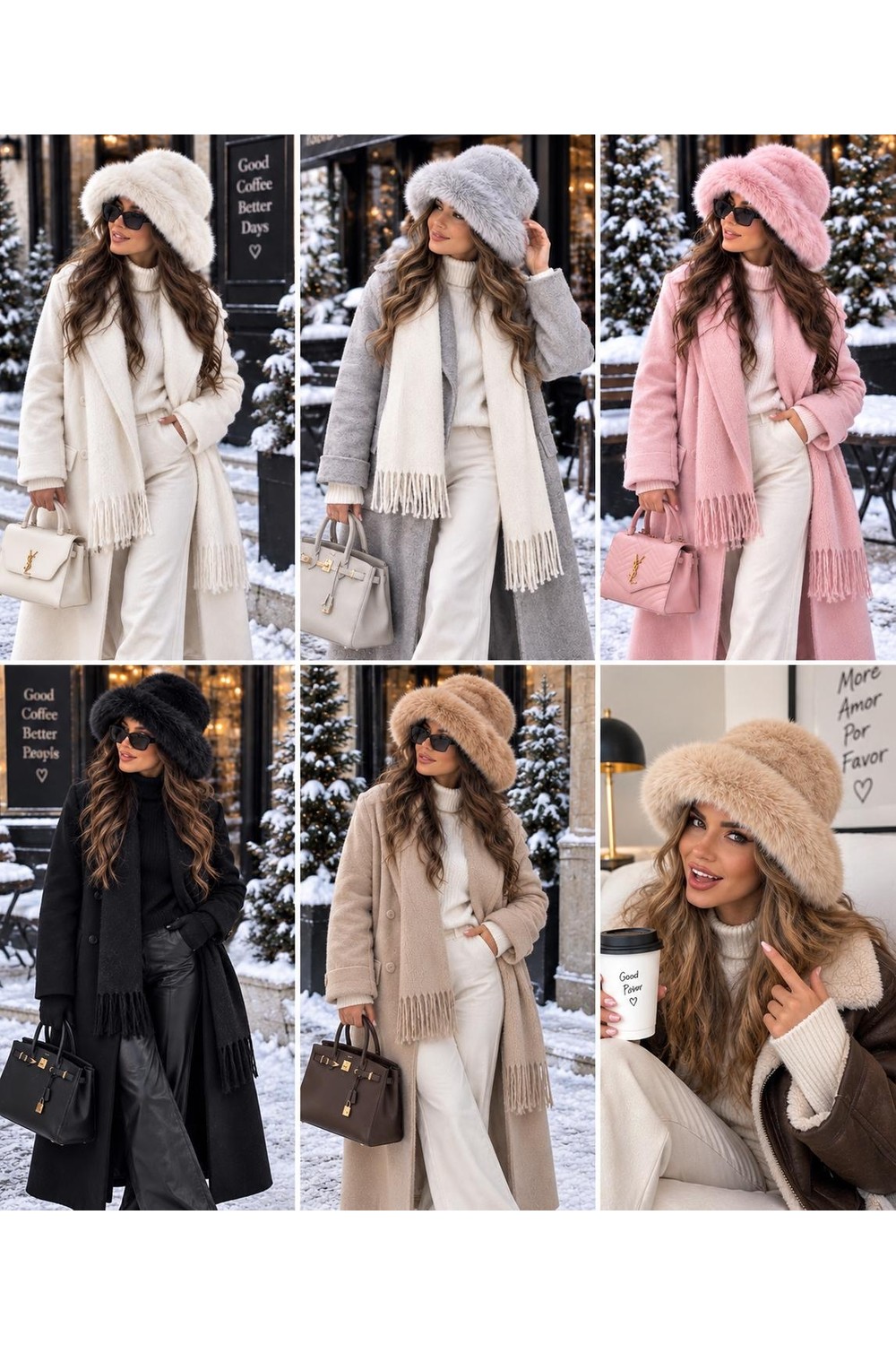 Wearflawless Kadın Peluş Kürklü Şapka, Yumuşak Sıcak Tutan Kışlık Bucket Şapka, Suni Kürk Trend Kışlık Şapka görsel 8