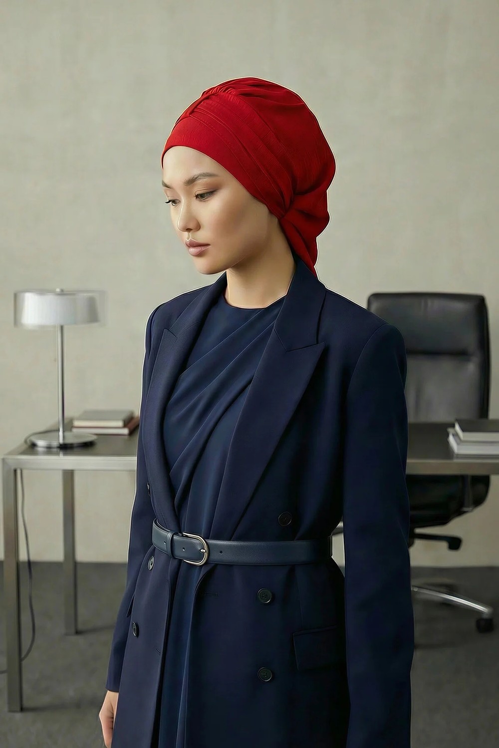Aisha's Design Pratik Kullanışlı Hazır Türban,Kırmızı,HT-90