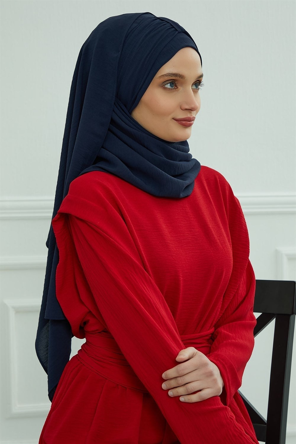 Aisha's Design Pratik Şal,Lacivert,CPS-91 görsel 7
