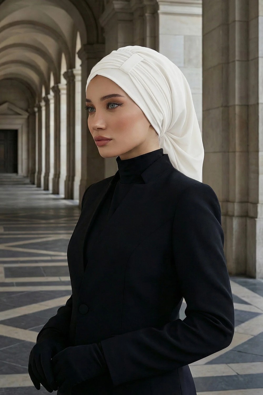Aisha's Design Pileli Tasarım Şifon Hazır Türban,HT-107,HT-107,Kahverengi
