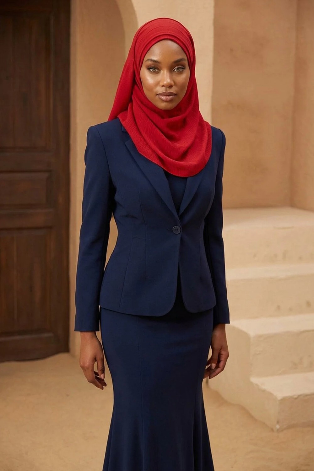 Aisha's Design Pileli Tasarım Şal,Kırmızı,CPS-93 görsel 2