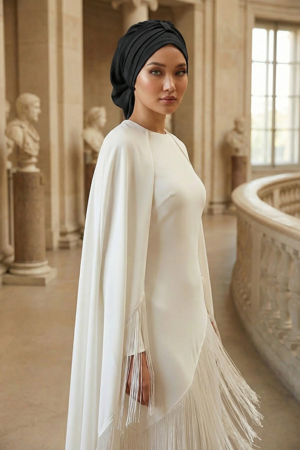 Aisha's Design Pratik Kullanışlı Hazır Türban,Siyah,HT-90 görsel 3