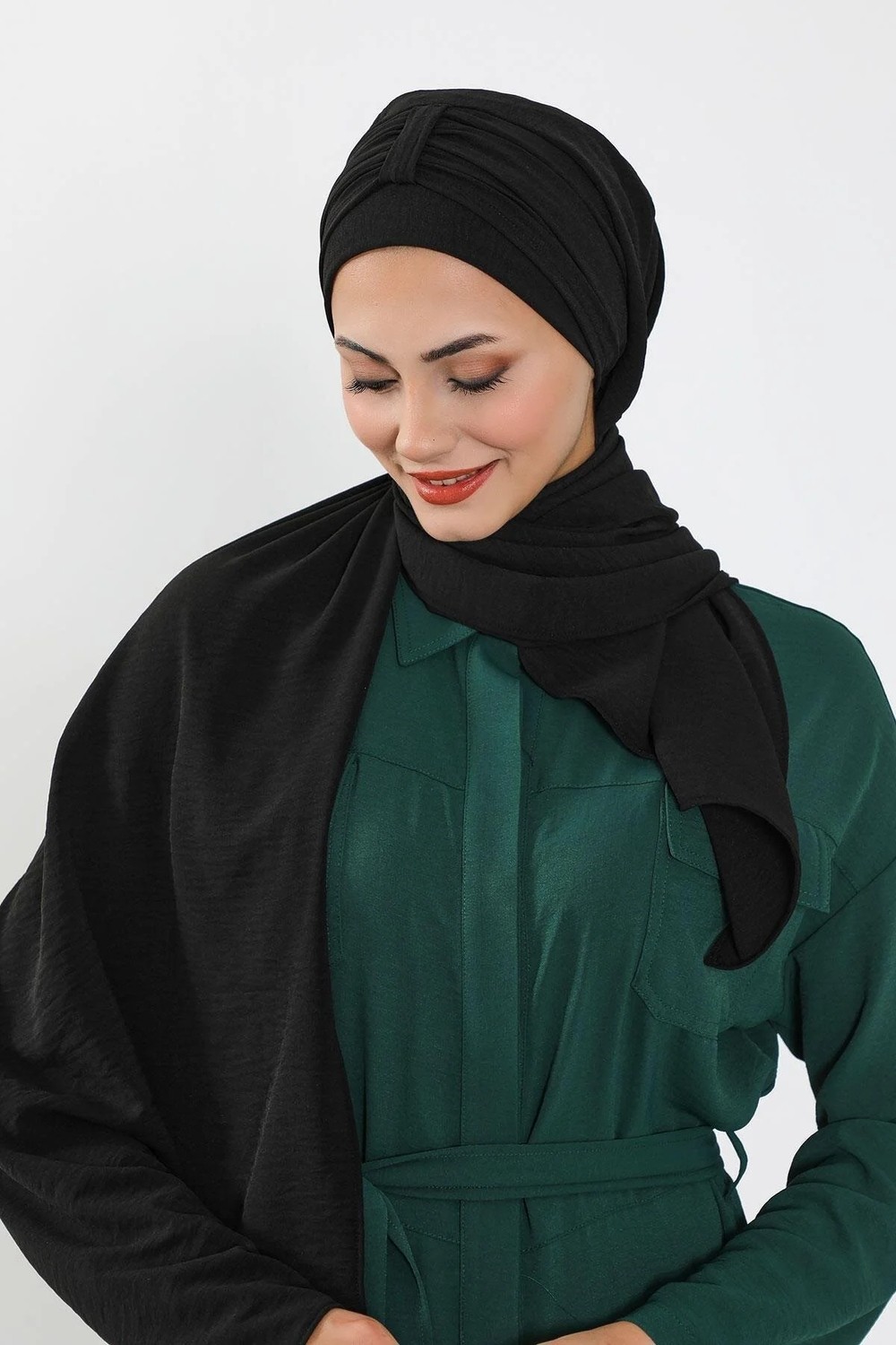 Aisha's Design Pratik Şal,Siyah,CPS-91 görsel 5