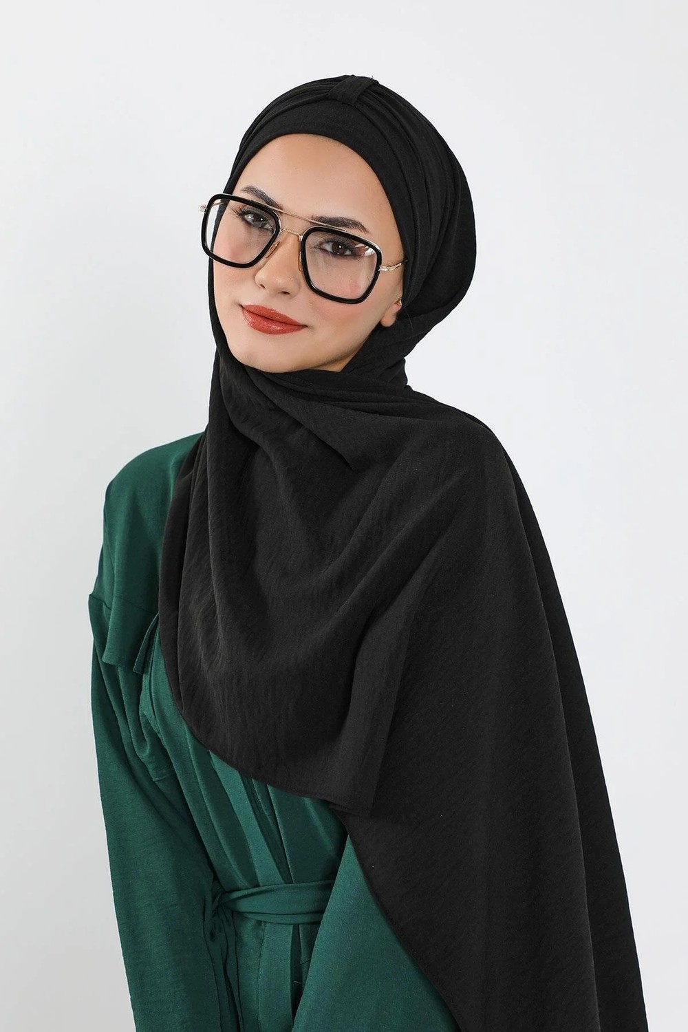 Aisha's Design Pratik Şal,Siyah,CPS-91 görsel 6