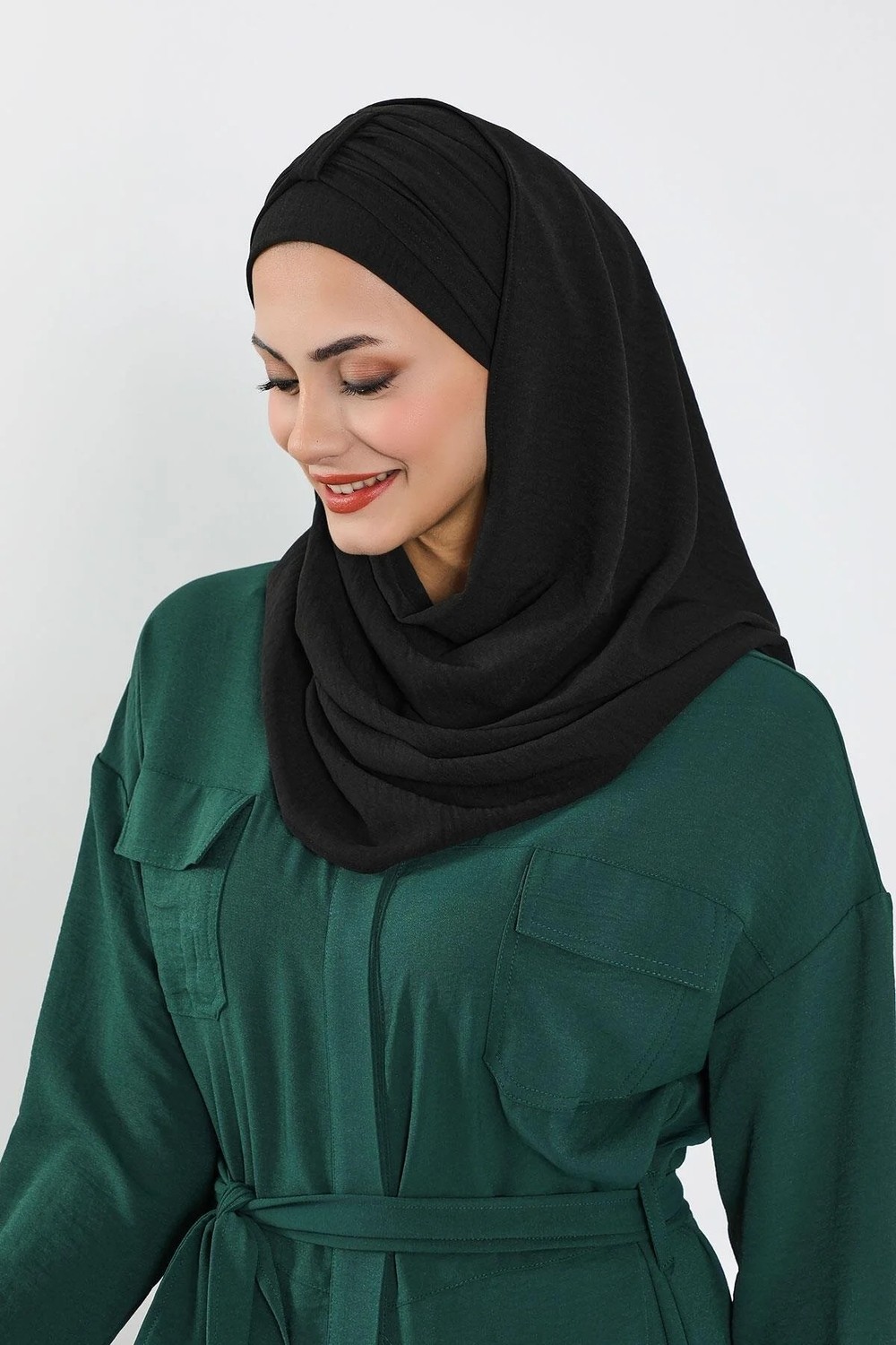 Aisha's Design Pratik Şal,Siyah,CPS-91 görsel 7