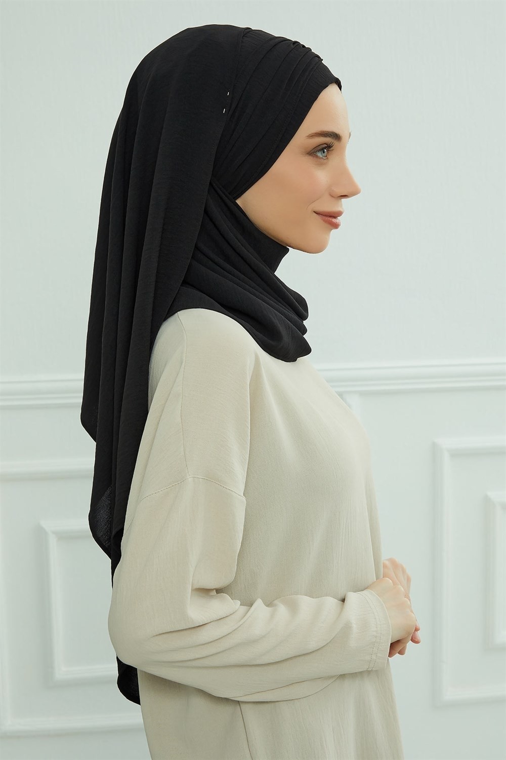 Aisha's Design Aksesuar Detaylı Pratik Şal,Siyah,CPS-94 görsel 4