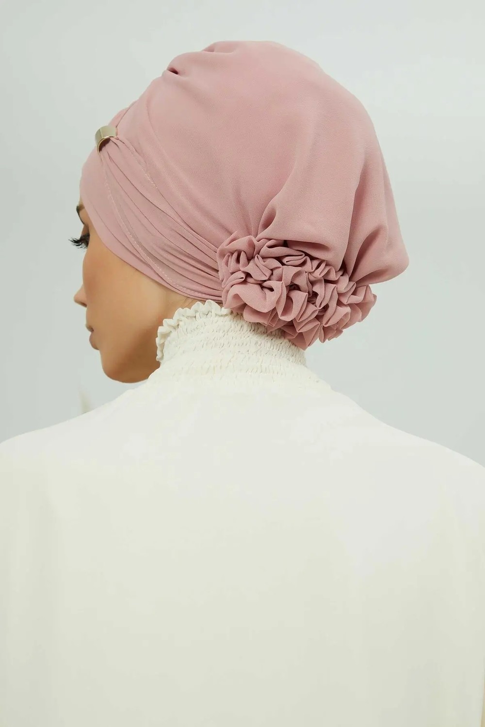 Aisha's Design Aksesuarlı Şifon Hazır Türban,ht-95s,ht-95s görsel 8