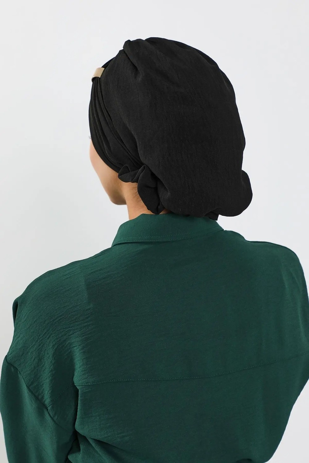 Aisha's Design Aksesuarlı Hazır Türban,Siyah,HT-95 görsel 7