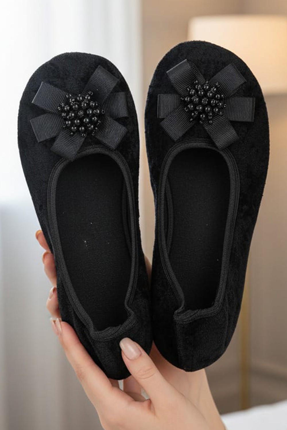 Ceyda Shoes Süslü Kadife Ev, Hac Tavaf Umre Babeti, Hediye, Günlük Babet,tüylü Babet, Panduf, Patik, Gösteri Pisi Pisi