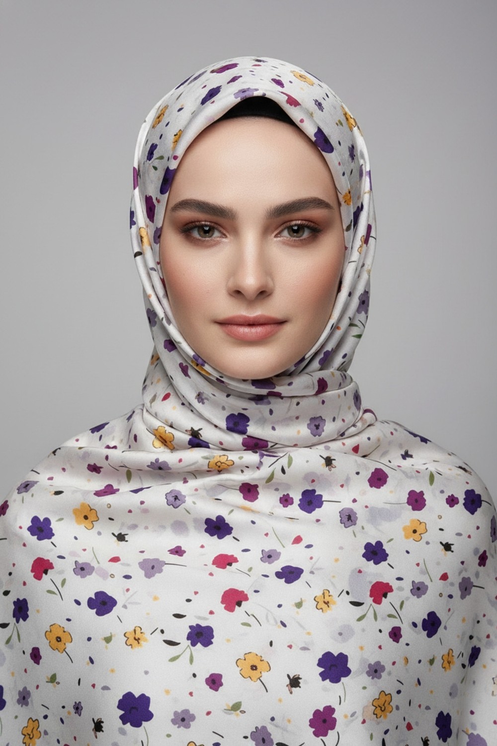 Bonjela Çiçek Desenli Pamuklu Şal 185X70