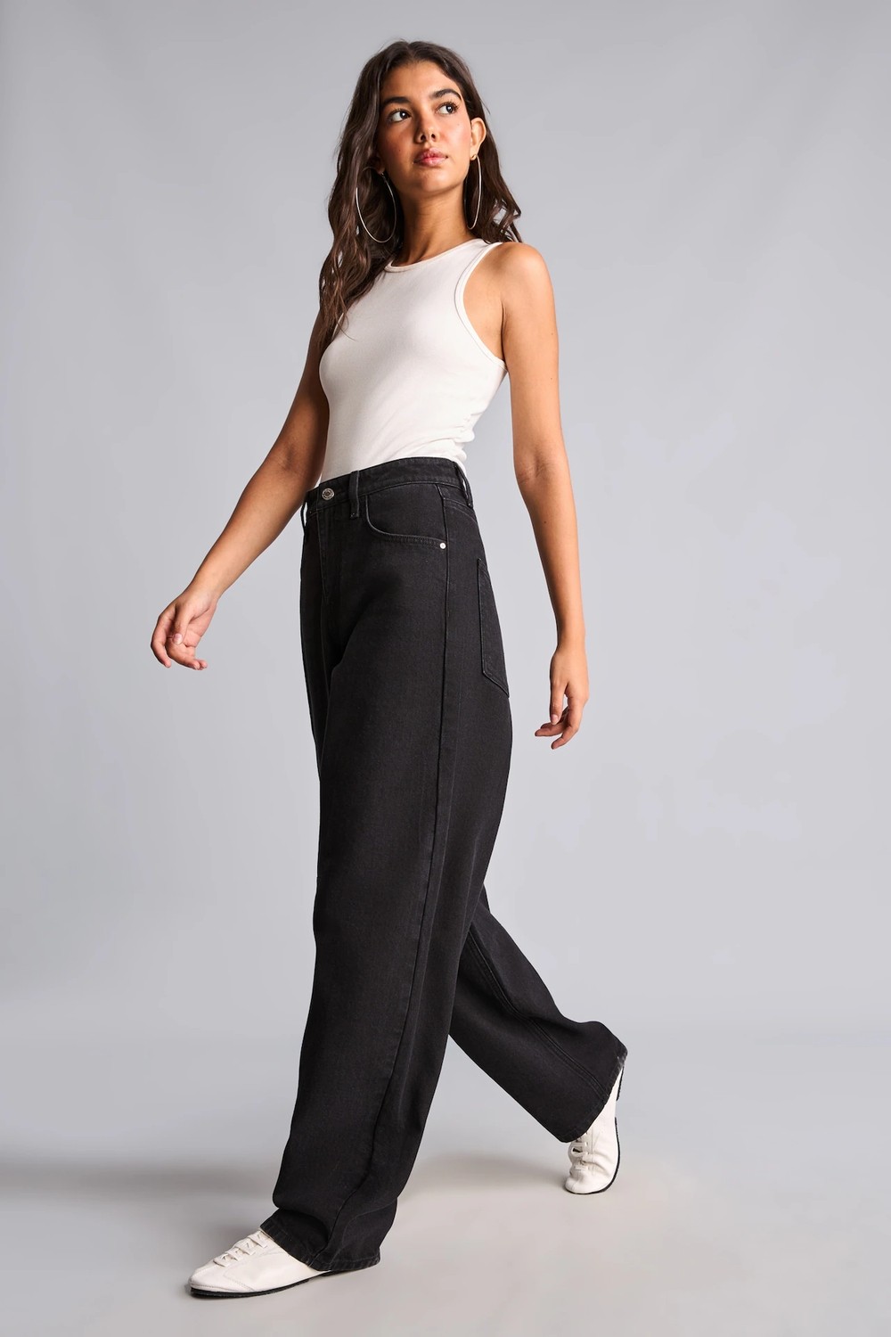DeFacto Baggy Fit Yüksek Bel Geniş Paça Jean Pantolon H7391AX26AU görsel 3