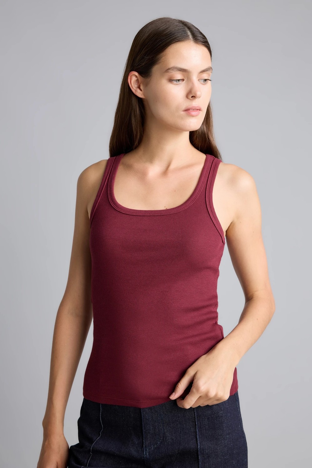 DeFacto Slim Fit Basic Yuvarlak Yaka Fitilli Atlet E5539AX26SM görsel 8