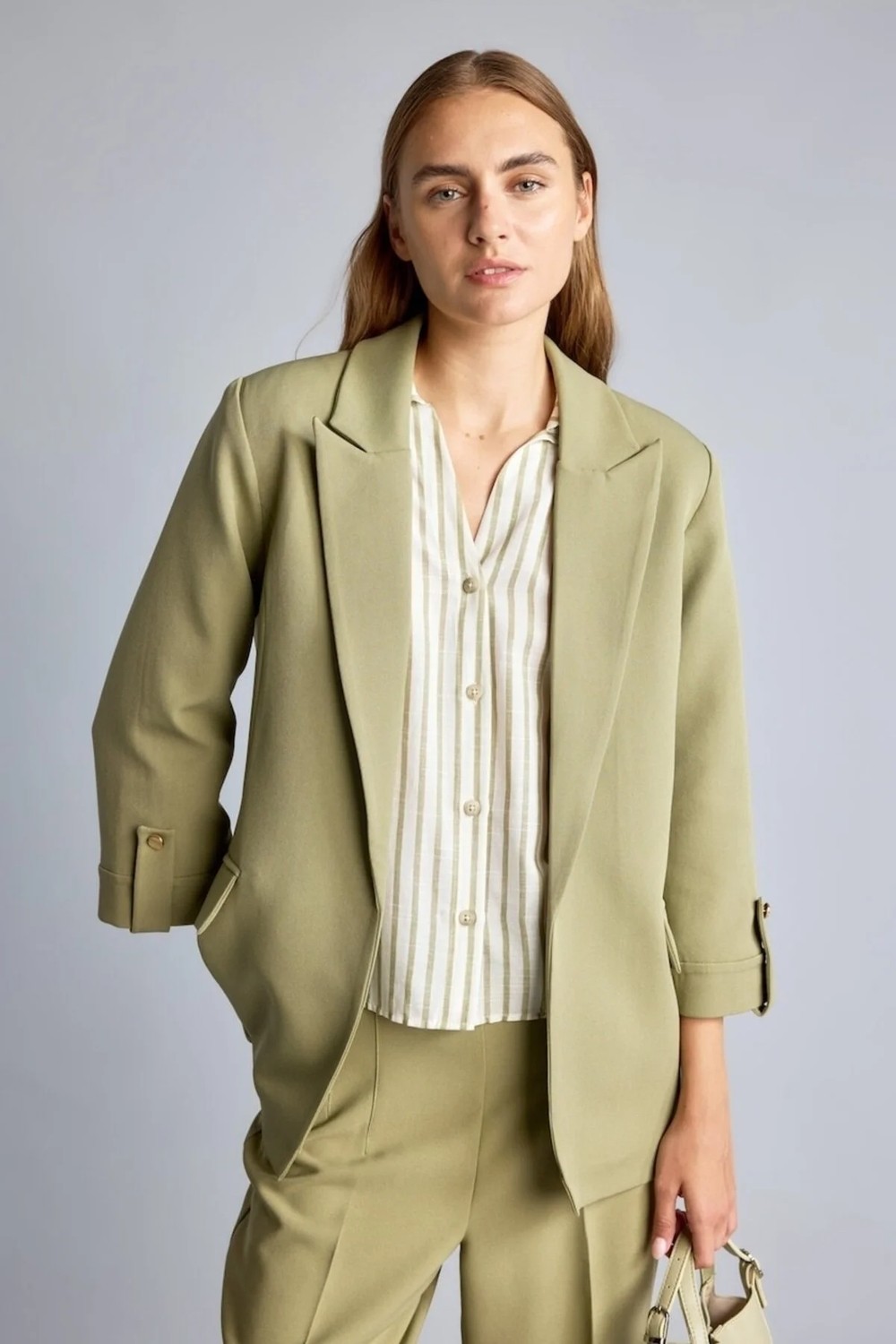 DeFacto Oversıze Basic Blazer Beyaz Ceket C3215AX26AU görsel 6